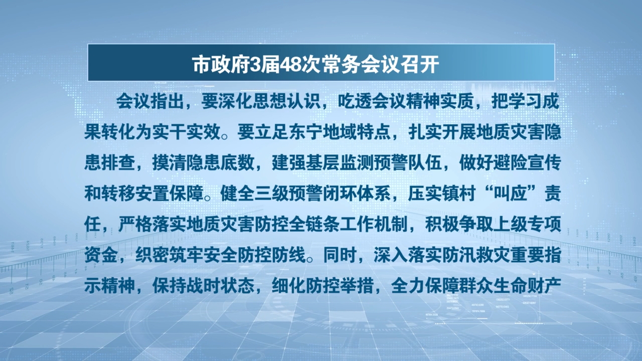 市政府3届48次常务会议召开